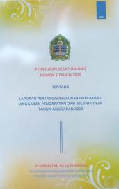 PERATURAN DESA NOMOR 1 TAHUN 2020 TENTANG LPJ APBDES TAHUN 2019